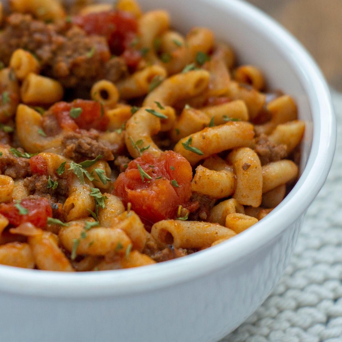heaty home cooked beef goulash for chilly days when comfort food is needed for family dinners
