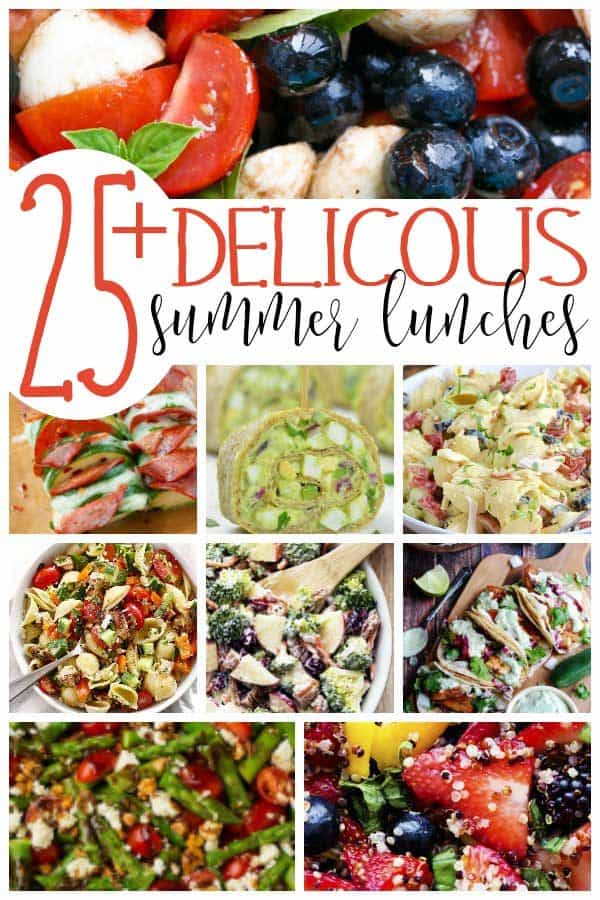 Pinterest image for 25+ delicious summer lunches from Hey Mom What's Cooking