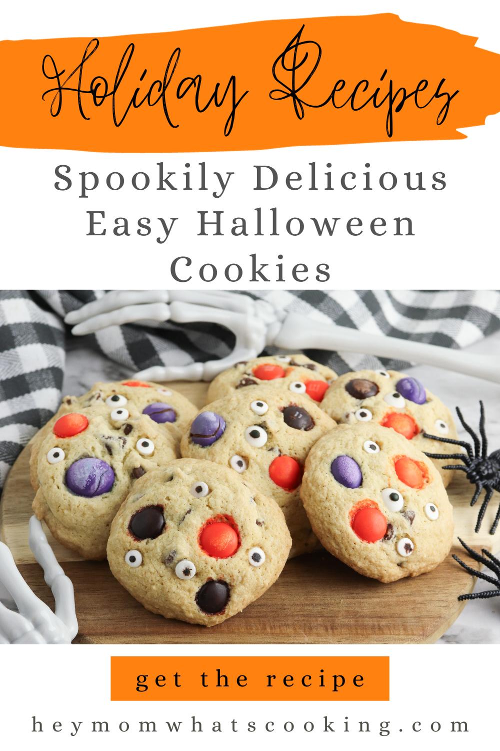 Pinterest image of Spookily Delicious Easy Halloween Cookies.